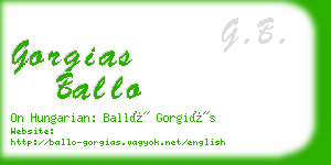 gorgias ballo business card